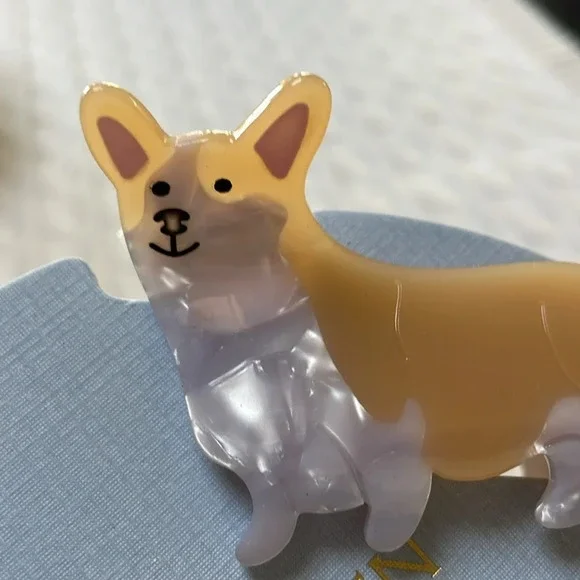 NWT hair clips. Dogs. Boston terrier & corgi 2.5-3” long. Teeth. hairdos. Twist - Picture 3 of 9